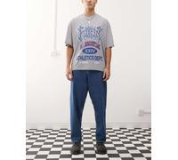 Dr Denim Mens Kobe baggy fit jeans in pebble mid stone wash - Blue - Size Small (L34)