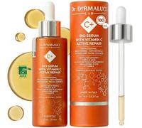 Dr.Dermaluci Lab Vitamin C Face Serum 100 ml - Dermatologically Tested, Nickel Tested, AIAB Organic - Stabilised Vit C with Ferulic Acid, Hyaluronic Acid & Turmeric - Anti-Wrinkle, Brightening, Gentle