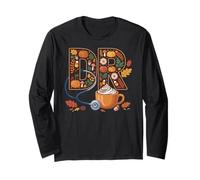 DR Doctor Fall Pumpkin Spice Coffee Stethoscope Art Long Sleeve T-Shirt