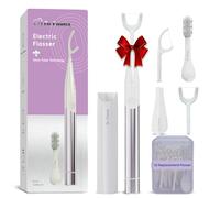Dr. Emma Electric Vibration Flosser with Replaceable Floss Picks and Toothbrush, Power Flosser for Adults, Dental Flosser Kit for Teeth Cleaning, Water Flosser Alternative, Purple