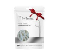 Dr. Emma Floss Picks, Replaceable Floss Head for Electric Flosser, Flosser Kit for Teeth Cleaning, Gum Stimulator, 150 Count