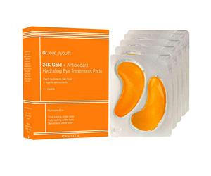 DR. EVE_RYOUTH Under Eye Pads , 24K Gold + Antioxidant Hydrating Eye Treatment Pads (5 x 2), Under Eye Patches for Puffy Eyes , Hydrating Gel Eye Pads Which Gives Tire-less Eyes.