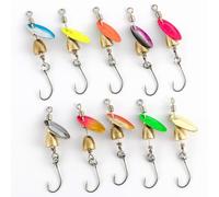 Dr.Fish 10 Pack Fishing Spinner Single Hook Trout Spinnerbait Lures Kits Inline Blades Bass Crappie Salmon Panfish Walleye Spinners Freshwater Stream 1/8oz