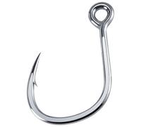 Dr.Fish 10 Pack Inline Single Hooks Welded Eyes Heavy Duty Saltwater Fishing Circle Hook Replacement for Hard Lures 8/0