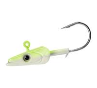 Dr.Fish 10 Pack Sand EEL Jig Head Swimbait Hook Saltwater Fishing Jig Flounder Striper Halibut Mackerel Blue Chartreuse 3/8oz