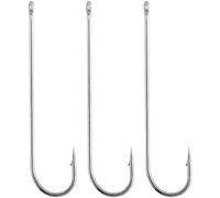 Dr.Fish 100 Pack Aberdeen Hooks Extra Long Shank Hooks Light Wire Fishing Hooks High Carbon Steel Bait Hooks Freshwater Fishing Tackle for Trout Bass Pike Salmon Walleye