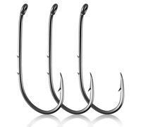 Dr.Fish 100 Pack Baitholder Fishing Hooks Live Bait Hook High Carbon Steel Black Nickel Down-Turned Eye Surf Fishing Bass Crawler Harness Crappie Trout Bluegill