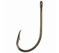 Dr.Fish 100 Pack Beak Hook, Bronze, Reversed Hollow Point, Offset Saltwater J Hooks Live Bait Hooks Striper Bass Flounder Snapper #1/0