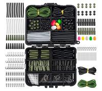 Dr.Fish 278pcs Carp Fishing Tackle Set in Box, Carp Fishing Accessories Include Hooks, Safety Clips and Swivels, Beads, Boilie Stops, Corn, Tube and other, Green Black