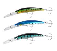 Dr.Fish 3 Pack Minnow Jerkbait 7" 13ft Deep Diving Saltwater Hard Lures, Fishing Trolling Lures Freshwater Fishing Plugs Mackerel Bluefish Bass Trout Walleye Sardine/Firetiger/Green Black