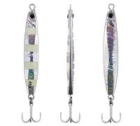 Dr.Fish 3 Pack Saltwater Fishing Jigs Jigging Spoon Fishing Lures Offshore Glow Vertical Diamond Metal Casting Jigs Saltwater Silver 1.2oz