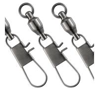 Dr.Fish 30 Pack Ball Bearing Snap Swivels, Swivels Fishing Tackle with Safety Interlock Snap Saltwater Freshwater Stainless Fishing Clips Clasp Leader Line Hook Sinker Connector #0