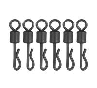 Dr.Fish 40pcs Carp Fishing Swivels Quick Change Matt Black for Ronnie Rig Chod Running Rig Link Connector Fishing Rig Ring Bait Snap