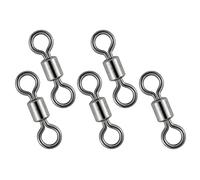 Dr.Fish 50 Pack Fishing Micro Swivels Fly Fishing Swivels Rolling Barrel Swivels High Strength Solid Rings Hook line Connector Black Nickel Swivels Fishing Tackles 6mm
