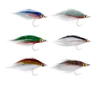 Dr.Fish 6 Pack Wounded Minnow Fly Fishing Flies - Slowly Sinking Baitfish Fly for Trout, Bass, Steelhead, Salmon - #12