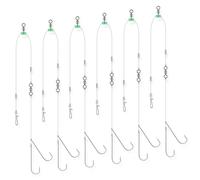 Dr.Fish 6pcs Sea Fishing Pulley Rigs Double Hooks, Pre-Tied Pulley Pennel Rigs Hooks Sizes 2/0, for Beach Casting Shore Fishing, Flounder, Whiting, Bass, Pike