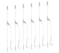 Dr.Fish 6PCS Sea Fishing Rigs Beach Casting, Clipped sea rig Hook Size 2/0, Hand Tie Shore Fishing Single Hooks Ready for Use