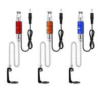 Dr.Fish Bite Indicator Set 3 Bobbins Carp Fishing Portable LED Illuminated Bite Alarms with 2.5mm Jack Plug, Drop off Alarm Detachable on Rod Carp Accessories for Outdoor Rod Light up
