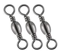 Dr.Fish Fishing Barrel Swivels Stainless Swivels Fishing Tackles Brass Black Nickel Coating Freshwater Swivels Rolling Saltwater Leaders Line Hook Connector