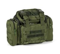 Dr.Fish Lightweight Fishing Bag Multi-Pockets Holdall Shoulder Waist Handbag Water-Resistant Fishing Tackle Storage Carryall for Outdoors Hiking Hunting Camping Travel(Army Green)