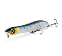 Dr.Fish Lure for SeaBass 140mm/26g Treble Hooks Laser Scale Popper Lure for Pike Bass Trout Surface Fishing(Ocean Dusk)
