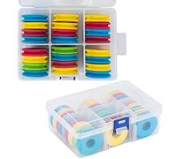 Dr.Fish Set of 24 Fishing Rig Winders in Tackle Box EVA Foam Holder Assorted Colours for Sea Fishing Carp Fishing Coarse Rigs