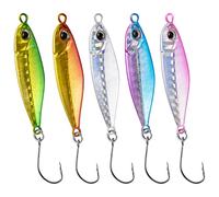 Dr.Fish Set of 5 Mini LRF Jigs Spinner Lure 7.5g Metal Fishing Jigs Beach Casting Fast Sinking Lure Sea Fishing Tackle for Mackerel Cod Sea Bass Pike