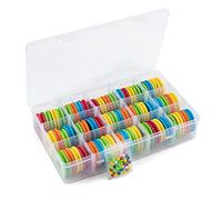 Dr.Fish Set of 60 Fishing Rig Winders in Tackle Box EVA Foam Holder Assorted Colours with 40 Pins for Sea Fishing Carp Fishing Coarse Rigs
