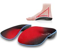 Dr. Foot 3/4 Orthotics Shoe Insoles, High Arch Supports Inserts for Flat Feet, Plantar Fasciitis, Over-Pronation, Fallen Arches (Red, Small(Men's 5-6 / Women's 6-7))