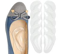 Dr.Foot Plantar Fasciitis Arch Support Shoe Insoles 5 Pairs, Thicken Gel Arch Pads for Flat Feet - Self-Adhesive Arch Cushions Inserts for Men and Women, Transparent 5 Pairs, 5 Pair (Pack of 1)