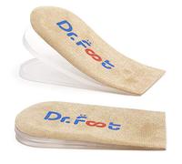 Dr. Foot's Adjustable Orthopedic Heel Lift Inserts, Height Increase Insole for Leg Length Discrepancies, Heel Spurs, Heel Pain, Sports Injuries, and Achilles tendonitis (Beige, 3 Layers)
