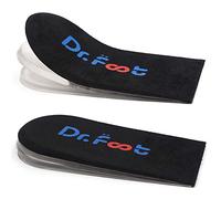 Dr. Foot's Adjustable Orthopedic Heel Lift Inserts, Height Increase Insole for Leg Length Discrepancies, Heel Spurs, Heel Pain, Sports Injuries, and Achilles tendonitis (Black, 3 Layers)