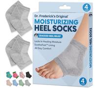Dr. Frederick's Original Moisturizing Heel Socks for Dry Cracked Heels Treatment - Infused with Olive Oil, Jojoba Oil and Vitamin E - 2 Pairs - Stocking Stuffers for Adults - Original Formula