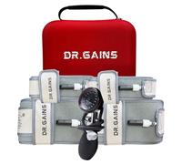 Dr. Gains BFR Pro 2.0 | Professional-Grade Inflatable Blood Flow Restriction Cuffs for Occlusion Training Weight Lifting (BFR Pro 2.0 - Ice Grey, Full Set)