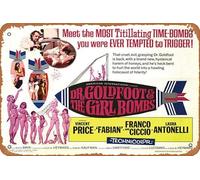 Dr. Goldfoot and the Girl Bombs Movie Plaque Poster Metal Tin Sign 8" x 12" Vintage Retro Wall Decor