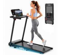 DR.GYMlee 1-12 km/h Folding Treadmill with 0%-10% Incline, 6 in 1, silent treadmill for home and office, adjustable LED display 95°-105°, running area 105×42 cm, load capacity 136 kg