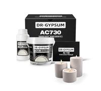 DR.GYPSUM Casting Powder, Fast-Curing,Water-Activated Material for DIY Crafts, Two-Part Powder Base and Liquid Set, 1.2kg(2.2Ib Base+0.44Ib Liquid)/Set(Warm White)