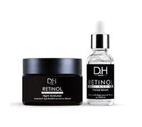 Dr H Retinol Anti-Ageing Night Moisturiser & Facial Serum Skincare Kit - Powerful Anti-Aging Skincare Set with Retinol, Hyaluronic Acid, and Vitamin E for Youthful, Radiant Skin