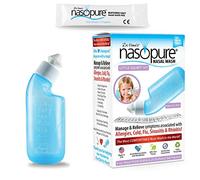 DR HANA'S NASOPURE The"Nicer Neti Pot" for Kids | Little Squirt Kit | 4 Ounce Bottle with 20 Buffered Salt Packets | Allergy and Congestion Relief Nasal Wash