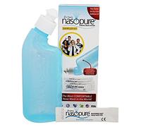 DR HANA'S NASOPURE The"Nicer Neti Pot" | Sampler Kit | 8 Ounce Bottle with 4 Buffered Salt Packets | Allergy and Congestion Relief Nasal Wash