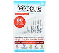 DR HANA'S NASOPURE The Nicer Neti Pot†| Value Refill Kit | 80 Buffered Salt Packets | Allergy and Congestion Relief Nasal Wash