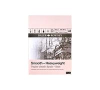 Daler-Rowney Smooth 220gsm A3 Heavyweight Drawing Paper Pad, Glued 1 Side, Acid-free, 25 Natural White Sheets, Ideal for Professional Artists & Students