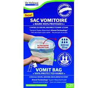 Dr Helewa Care Vomit Bag with Super Absorbent Pad and Holder, 600 ml, Pack of 20