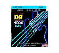 Dr HiDef Blue Neon Lite 5 040 060 080 100 120 Inch Strings for 5-String Electric Bass Guitar / Fluorescent (Glow in the Dark)