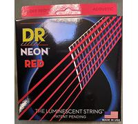 DR HiDef Red Neon Acoustic 012", 016", 024", 032", 042", 054" String Set for Western Guitar / Fluorescent (Glow in the Dark)