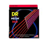 DR Strings HI-DEF NEON Red Series Acoustic Guitar Strings - Xtra Light 10-48