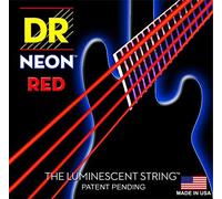 Dr HiDef Red Neon Lite 040, 60, 80, 100 String Set for 4-string Electric Bass Guitar/FLUORESCENT (Glow in the Dark)