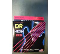 DR HiDef Red Neon Medium 011 / 014 / 018 / 028 / 038 050 inch string set for Electric guitar / fluorescent (Glow in the Dark).