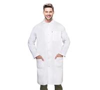 DR Instruments unisex-adult Knee Length Long Lab Coat for Medical Srudents, Doctors and Pharmacy Staff, White, M