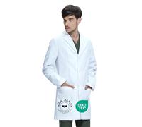 Dr. James 100% Cotton Premium Lab Coat for Men, Smartphone & Tablet Pockets, Tailored Fit, Button Closing, 38" Length (XL)